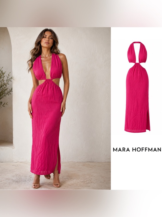 Mara Hoffman Dresses & Skirts - NEW Mara Hoffman Laila Vibrant Gauze Pink Halter Cutout